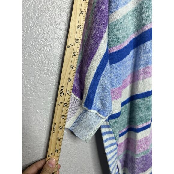 Sundance Johanna Lightweight Blue Striped V Neck Casual Sweater 100% Cotton XXL - Picture 5 of 8